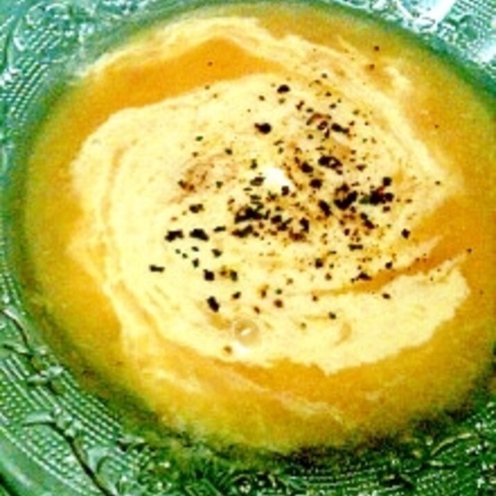 夏のフレンチの前菜メニュー☆ 桃のスープ